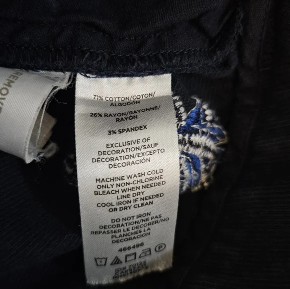 Loft Navy Pineapple Embroidered Beaded Women's Shorts Size 14 - Picture 9 of 12